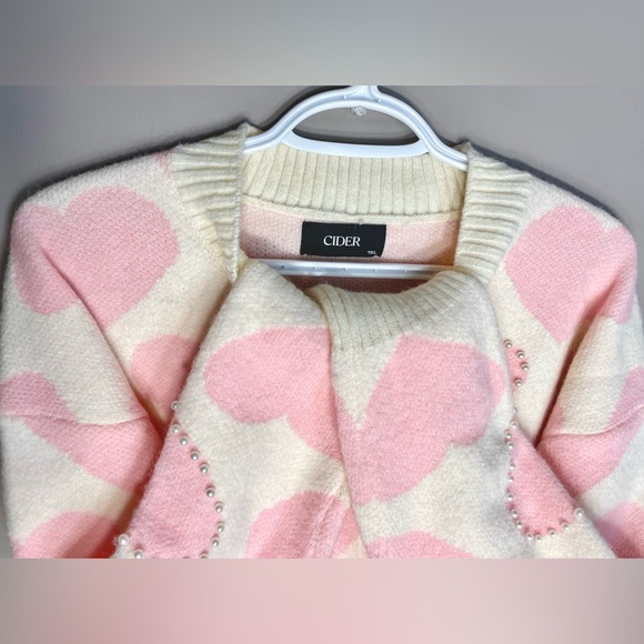 💥💥BRAND NEW💥💥CIDER Heart & Pearl Sweater - Picture 6 of 12